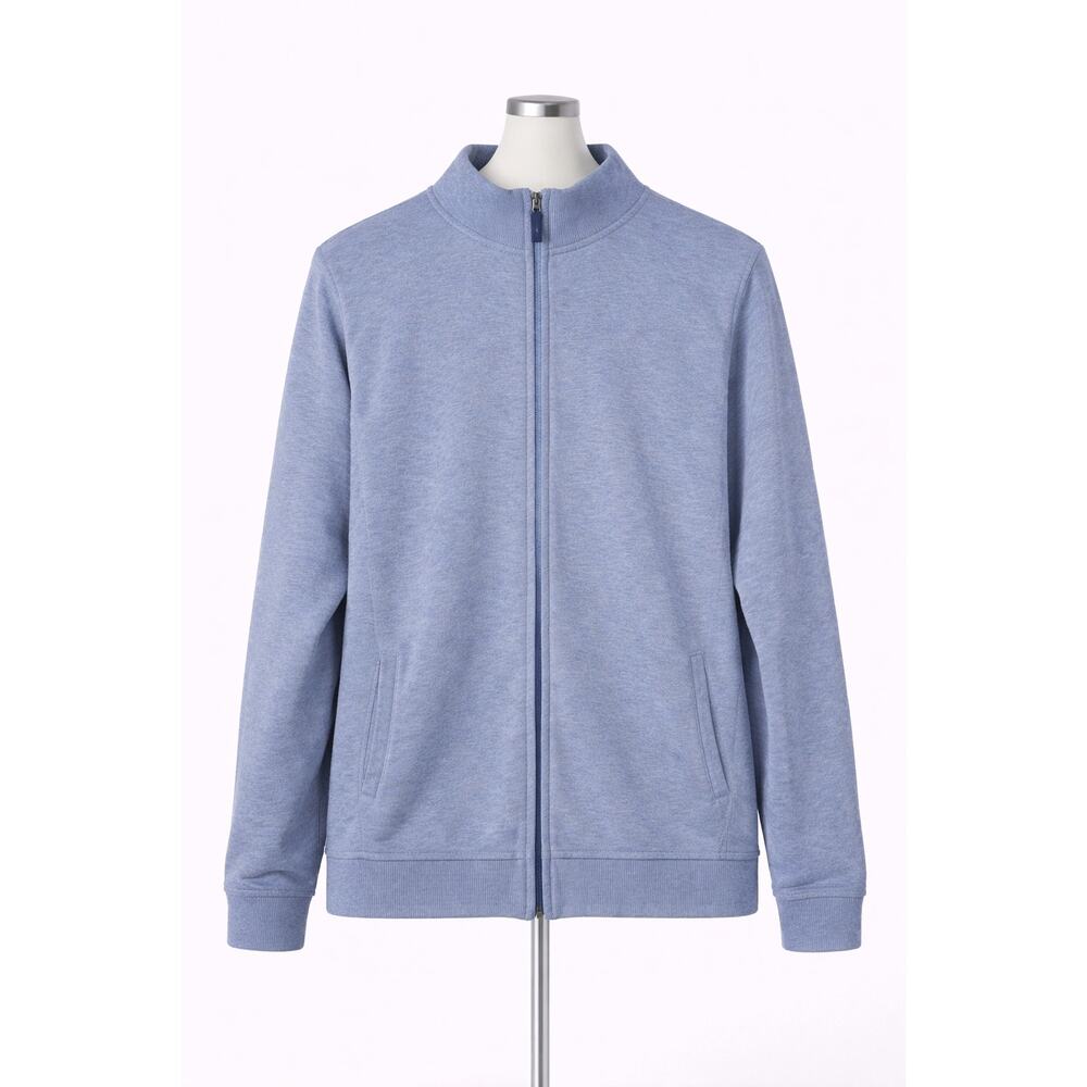 Jos A Banks Comfort Stretch Full Zip Jacket Blue Mens Size Large XXL Preppy Cosy